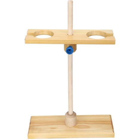 Support Funnel à 2 Trous en Bois pour Laboratoire, Rack Réglable pour Entonnoirs