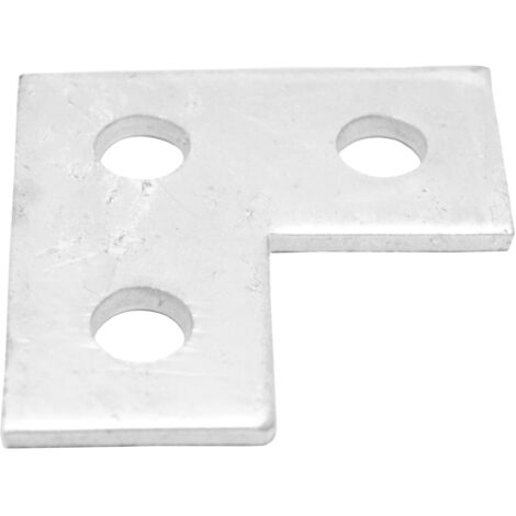 Support Galvanisé et trempé à chaud Carré, 3 trous de diamètre 14mm, 80 x 80 x 5mm