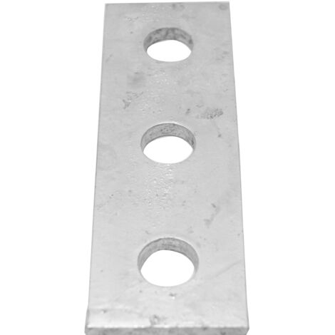 Support Galvanisé et trempé à chaud Rectangulaire, 3 trous de diamètre 14mm, 40 x 126 x 5mm