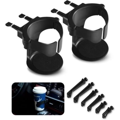 Support Gobelet Voiture,2Pcs Porte-gobelets pour Voiture,Porte-Boisson Réglable pour Voiture,avec 3 Pares Clips de Sortie d’air