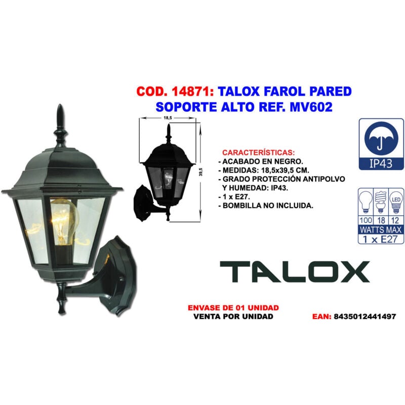 Support haut pour lanterne murale talox Réf.