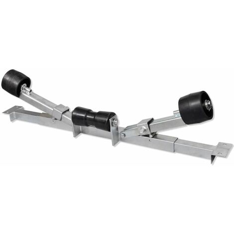 Support inférieur de remorque de bateau avec rouleaux   - Argent