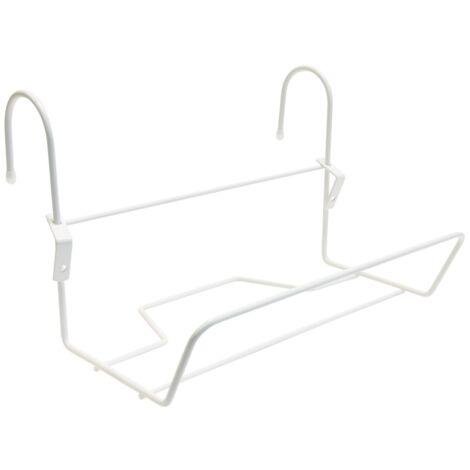 Support jardinière crochet  fer rond blanc 35x14 cm