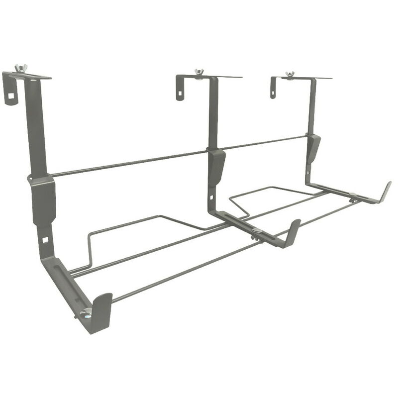 Support jardinière ergonomique anthracite - 60x16 à 26 cm - Acier époxy - Louis Moulin