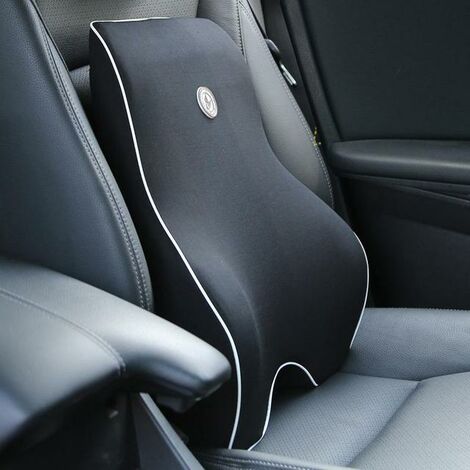 Support lombaire pour siège de voiture, siège de bureau, coussin à dossier bas, oreiller, Protection de taille, mémoire de coton, produit de voiture noir, Correction de Posture,Black
