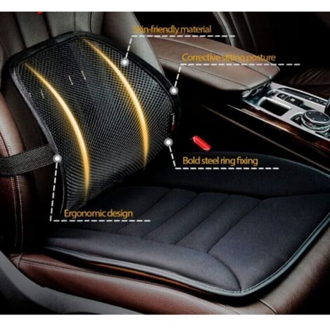 Support Lombaire Respirant Lot de 2 pour Siège Voiture et Chaise Bureau