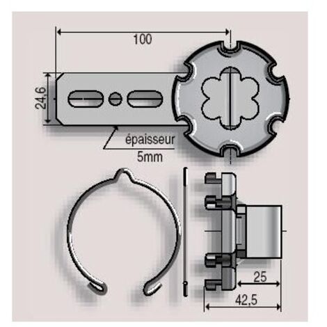 Support LT50 à visser déport 20 mm somfy