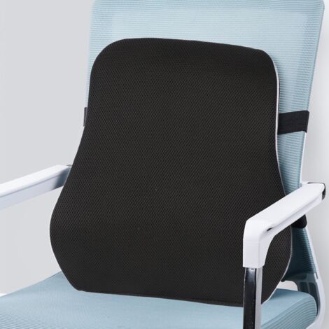 [Support Lumbar] + Nouveau + Pillow Ergonomic + Doux et Respirant + Matériau Mousse de Memory Foam + Dimension 47x41x12cm + Noir + 1 Pièce