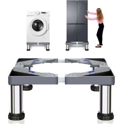 Support Machine a Laver, Socle Machine a Laver, Largeur Réglable 40-60cm, Avec 4 pieds Stable pour Machine à Laver, pour Réfrigérateur, Sèche-Linge, Congélateur, Hauteur 23-26cm