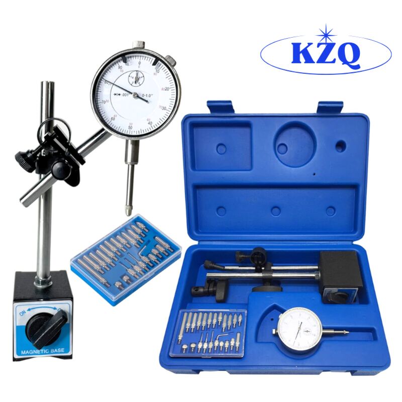 KZQ - Support Magnétique avec Base Magnétique pour Comparateur à Cadran, Plage de Mesure de 10mm avec Graduation de 0,01mm - 1 Jeu