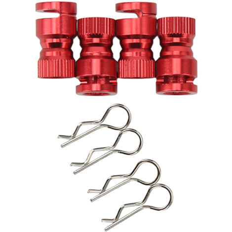 Support Magnétique de Montage pour Coque RC, 4 Pièces avec Repérage de Trou pour PVC PC, Rouge