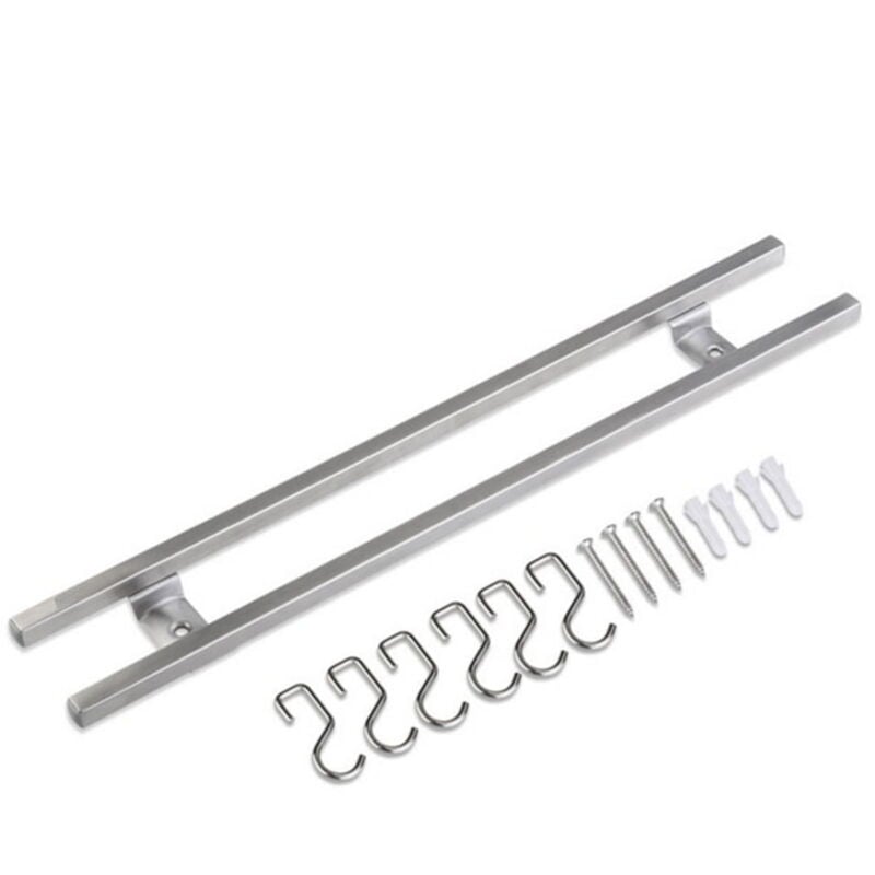 Feiyue - Support magnétique mural en acier inoxydable 304, support de rangement à double barre pour couteaux de cuisine, ustensiles et ensembles de