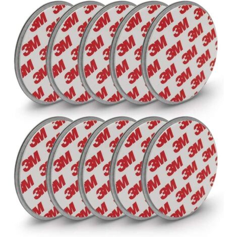 Support magnétique pour détecteur de fumée de 70 mm de diamètre - Lot de 10 - Tampons adhésifs 3M avec support magnétique pour une fixation facile sans Perçage ni vis - Autocollant pour tous les détec