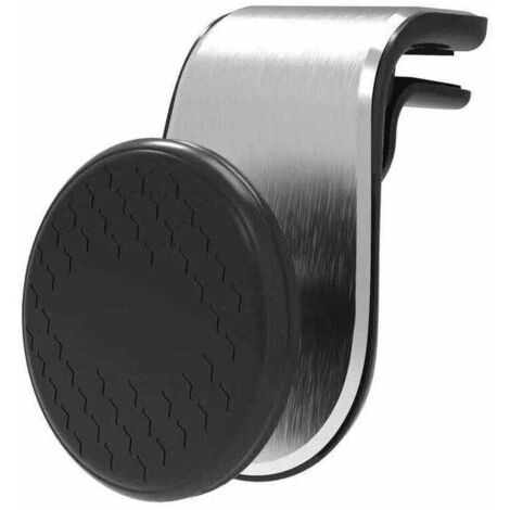 Support magnétique pour téléphone de voiture, support universel pour téléphone de voiture avec aimant rotatif à 360 ° et bouton de déverrouillage(argent)