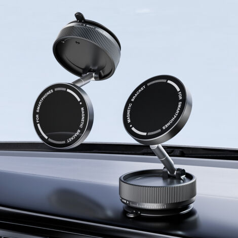 Support magnétique pour téléphone portable avec ventouse, rotation à 360°, en alliage métallique, pour voiture. - AquaForge