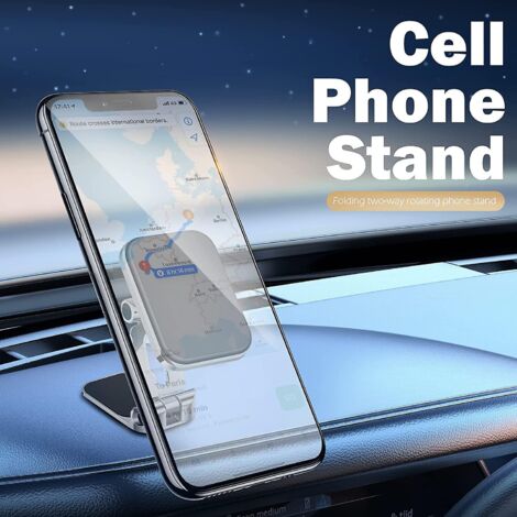 Support magnétique rotatif à 360° pour téléphone de voiture, avec ventouse puissante et aimant anti-vibration.