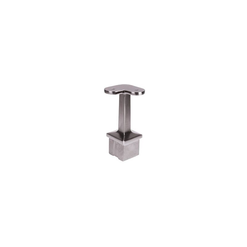 Deco Fer Forge - qualite francaise] - Support main courante d'angle pour tube carré largeur 40mm - Hauteur 81mm Ouverture 90° - à manchonner - Inox