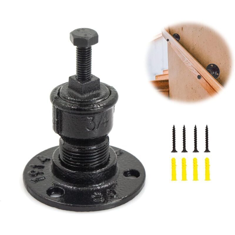 Support Main Courante Rampe Escalier - Support de main courante d'escalier noir Support de main courante en fer épais de style industriel pour