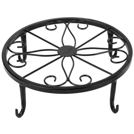 Support métal classique pour pots de fleurs, socle décoratif intérieur extérieur, support de jardin