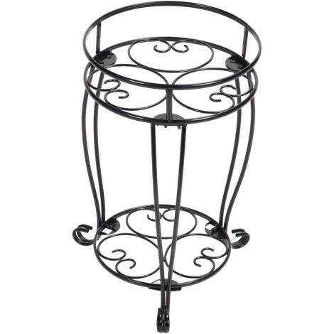 Support métal double étage pour pots de fleurs, porte-plante en fer forgé style européen, décoratif intérieur extérieur