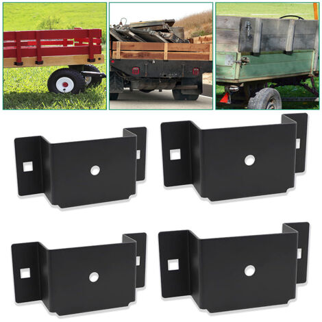 Support métallique multifonctionnel pour poteaux de remorque, adapté aux supports en bois 2 x 4 pouces des remorques et camions à plateau