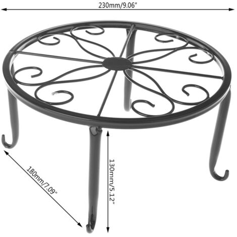 Support métallique pour plantes avec pot - Support robuste 4 points - Dimensions 24x18x13cm - Indoor/Outdoor sans corrosion - Déco moderne pour maison bureau terrasse