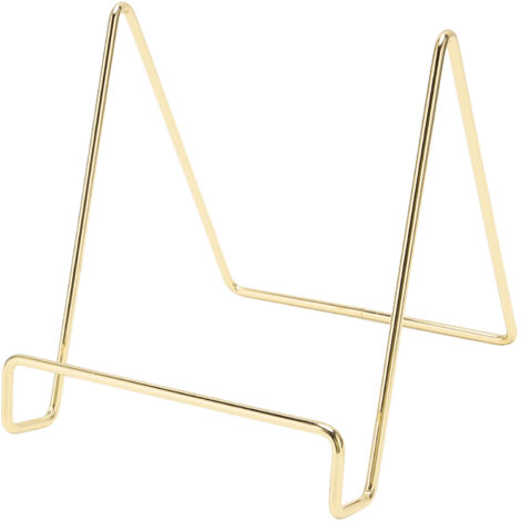 Support métallique pour tablette, étagère à CD et livres, traitement anti-rouille, support de présentation doré pour affichage décoratif.
