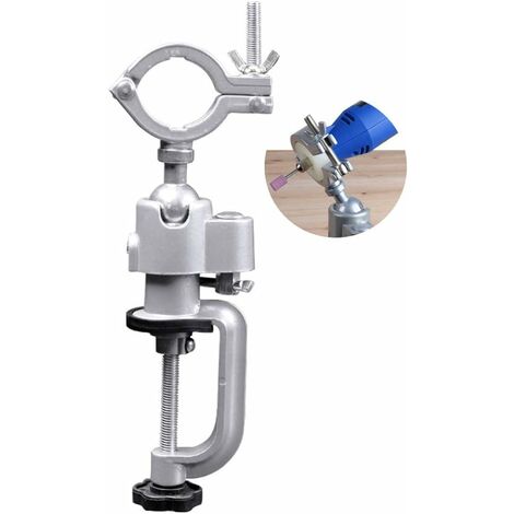 Support meuleuse électrique pour perceuse électrique, étau table, étau rotatif universel 360°, travail réglable bricolage multifonctionnel en alliage d'aluminium perceuse électrique étau fixe (diamètr