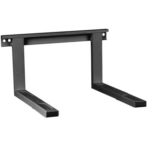 Support micro-ondes noir télescopique 385-570 mm – Charge jusqu'à 35 kg – Montage rapide avec notice – Accessoire pour cuisine – Mywall