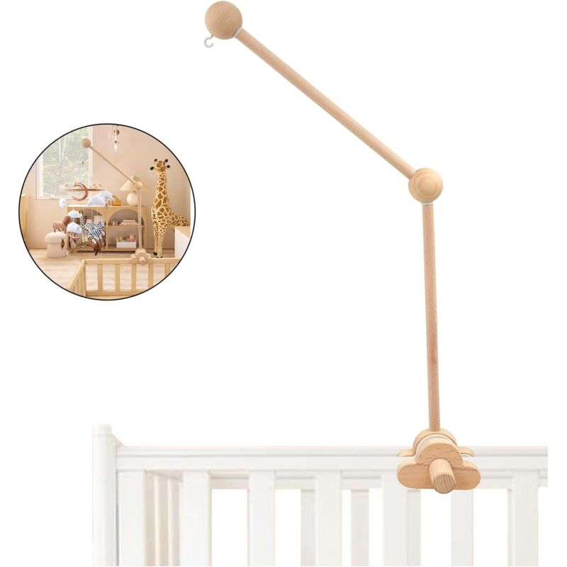 Support mobile bebe,support mobile en bois, mobile bébé, amovible réglable berceau bras mobile suspension berceau mobile/pare - brise jouet,