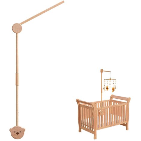 Support mobile pour lit bébé Bear Design et Réglable upport Mobile Clochettes et Jouets Suspendus adapté aux lits d'enfants et aux tables à langer (Non Crochet)
