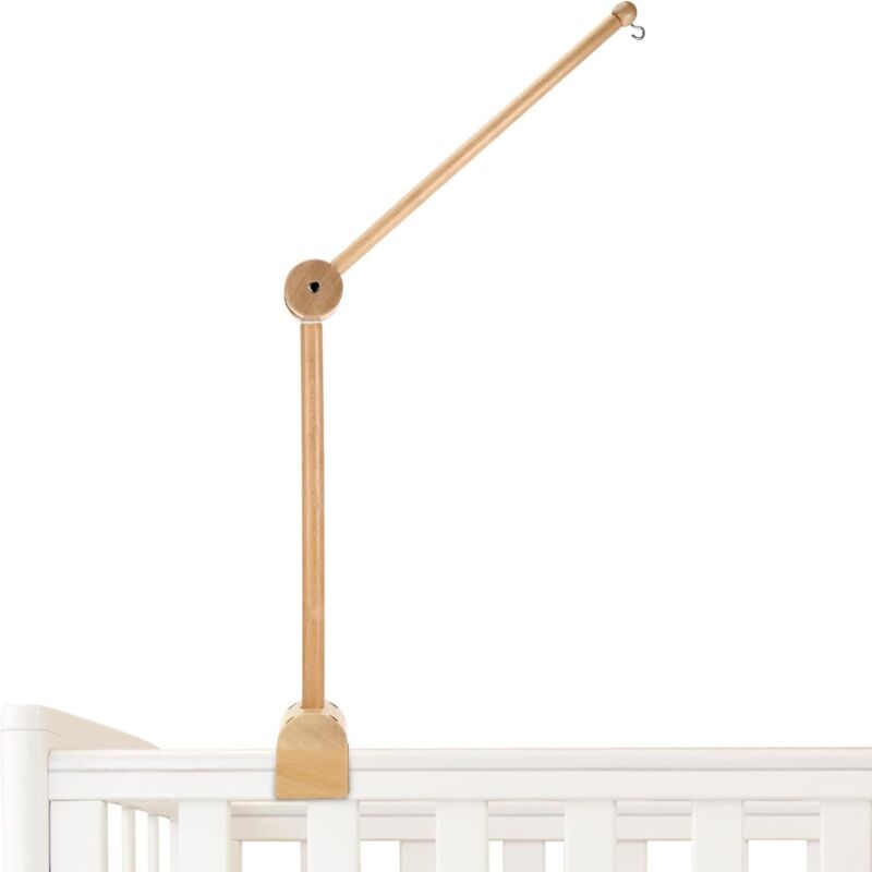 Support mobile pour lit bébé, support mobile bébé réglable en hauteur en bois, adapté aux lits d'enfants Suspension Carillons éoliens et aux tables à
