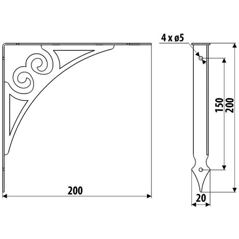 Support MP15, noir structuré, LOT DE 2
