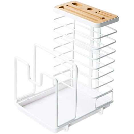 Support multifonctionnel blanc pour planches dcouper