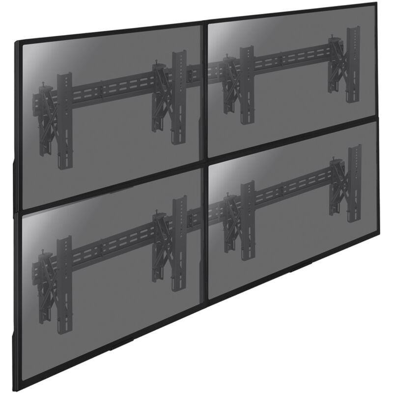 Support mur d'images 4 écrans TV 49''-65'' Push Pull