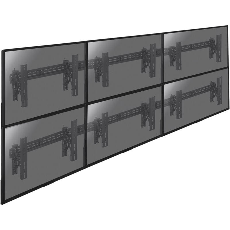Kimex - Support mur d'images 6 écrans tv 49''-55'' Push Pull