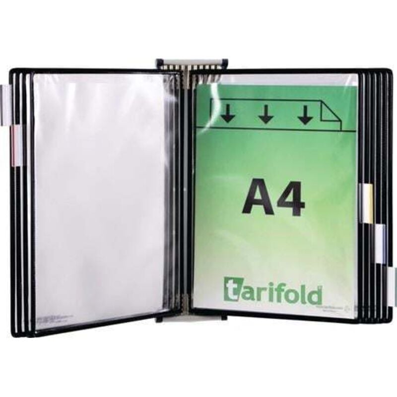 Support mural 5 pochettes transparentes noir - 416167 - Tarifold