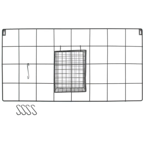 Support Mural 5 Crochets Design "Filaire" 60cm Noir