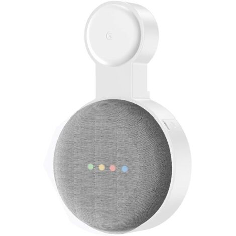 Support mural à 1 prises pour enceinte Google NestMini, assistant vocal domestique, cache-câbles, blanc