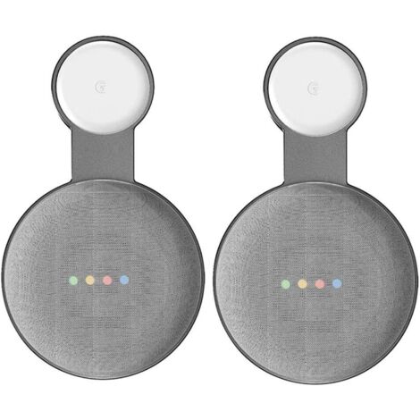 Support mural à 2 prises pour enceinte Google NestMini, assistant vocal domestique, peut cacher les câbles, noir