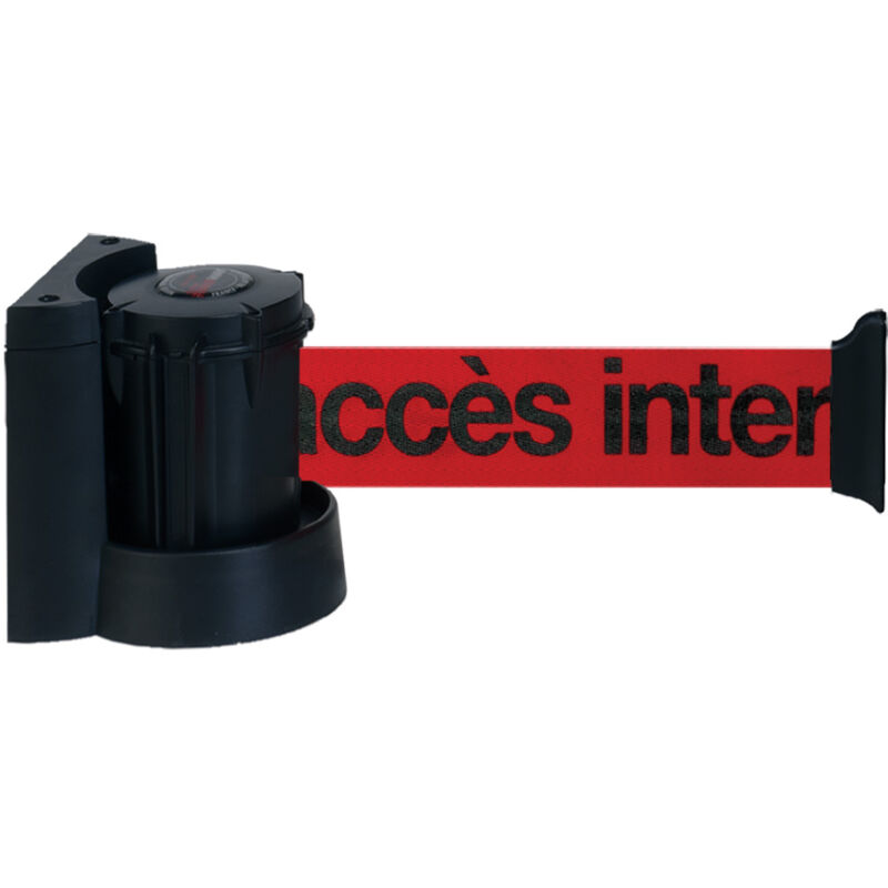 Enrouleur mural avec sangle Rouge avec marquage Accès interdit 5m x 50mm - 2051040