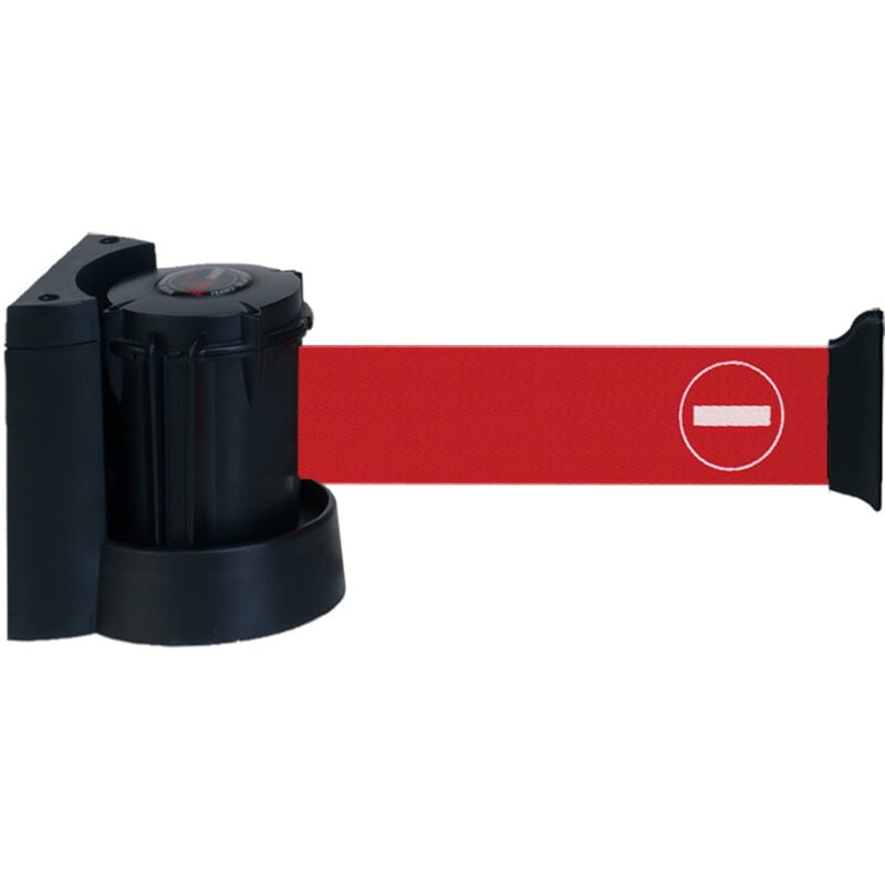 Enrouleur mural avec sangle Rouge avec logo sens interdit 5m x 50mm - 2051095