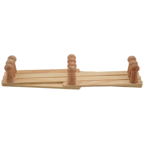 Support mural accordéon 2 pièces bois naturel extensible pour 10 crochets
