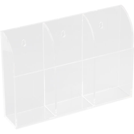 Support mural acrylique pour télécommandes de climatiseur - Boîte de rangement étanche avec 3 compartiments