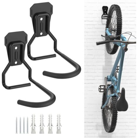 Support mural de rangement pour vélo vertical en fer – Capacité de charge 35-45 kg – Conception en L pour garage ou appartement – Lot de 2