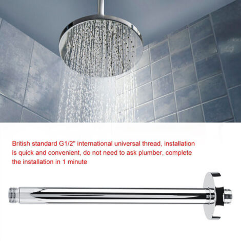 Support mural de tuyau de bras de douche en acier inoxydable, pour pomme de douche au plafond de salle de bain (25cm)