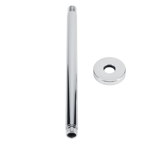 Support mural de tuyau de bras de douche rond en acier inoxydable pour pommeau de douche au plafond de salle de bain (30 cm)