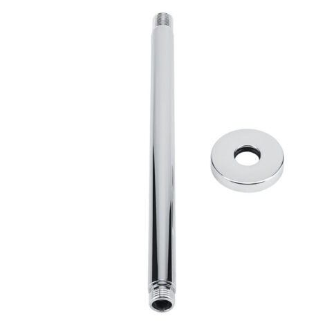 Support mural de tuyau de bras de douche rond en acier inoxydable pour pommeau de douche au plafond de salle de bain (30 cm)