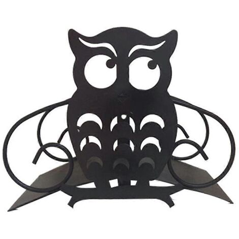 Support mural décoratif pour tuyau d'arrosage en métal, motif hibou.