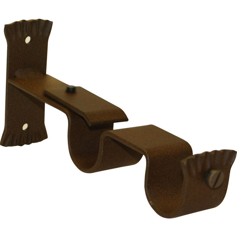 Support Mural Double en Fer Forgé Rouille diam 28mm